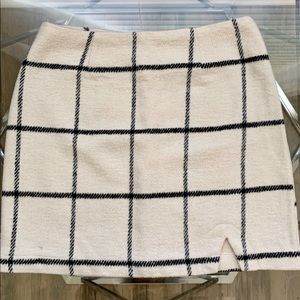 Black & White Plaid Skirt